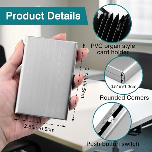 RFID Blocking Credit Card Holder – Stainless Steel Wallet & Business Card Organizer for Men and Women3
