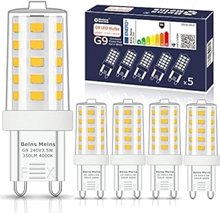 G9 LED Bulbs Dimmable, Natural White 4000K, 3.5W LED G9 Capsule Bulbs SMD 350LM 28W G9 Halogen Bulb Replacement, Flicker Free Energy Saving - Pack of 5