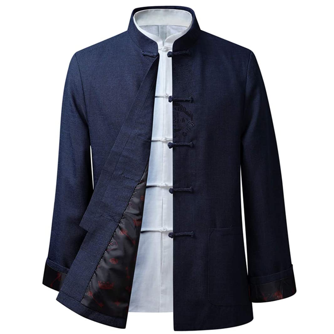 Tang-Anzug Herrenbekleidung Baumwolle und Leinen Tai Chi Kleidung Kung Fu Hemd Uniform Langarmoberteile und Hosen, Kleidung (AL)