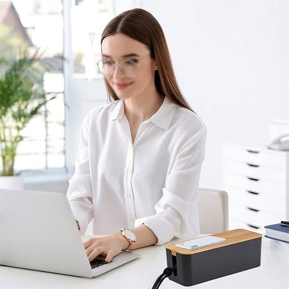 Tv Computer Desktop USB Hub Cord Organizer Box Cable Organizer for Home and Office for Hide Power Strips and Cords (Size : 23.5x11.5x12.2cm) (32x13.5x13cm)