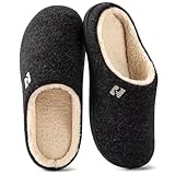 RockDove Zapatilla de Clog con Forro de Sherpa y Espuma Viscoelástica para Hombre, 42/43 EU, Negro Y Natural