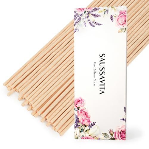 100 Pièces Bâtons de Diffuseur de Roseaux,Diffuseur Parfum Bâtons,Couleur Bois Naturel