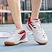 CHUUMEE Pickleball Shoes for Men Tennis Racquetball Squash Shoes Sneakers for All Court Badminton Athletic Shoes Anti-Slip (12,White red)