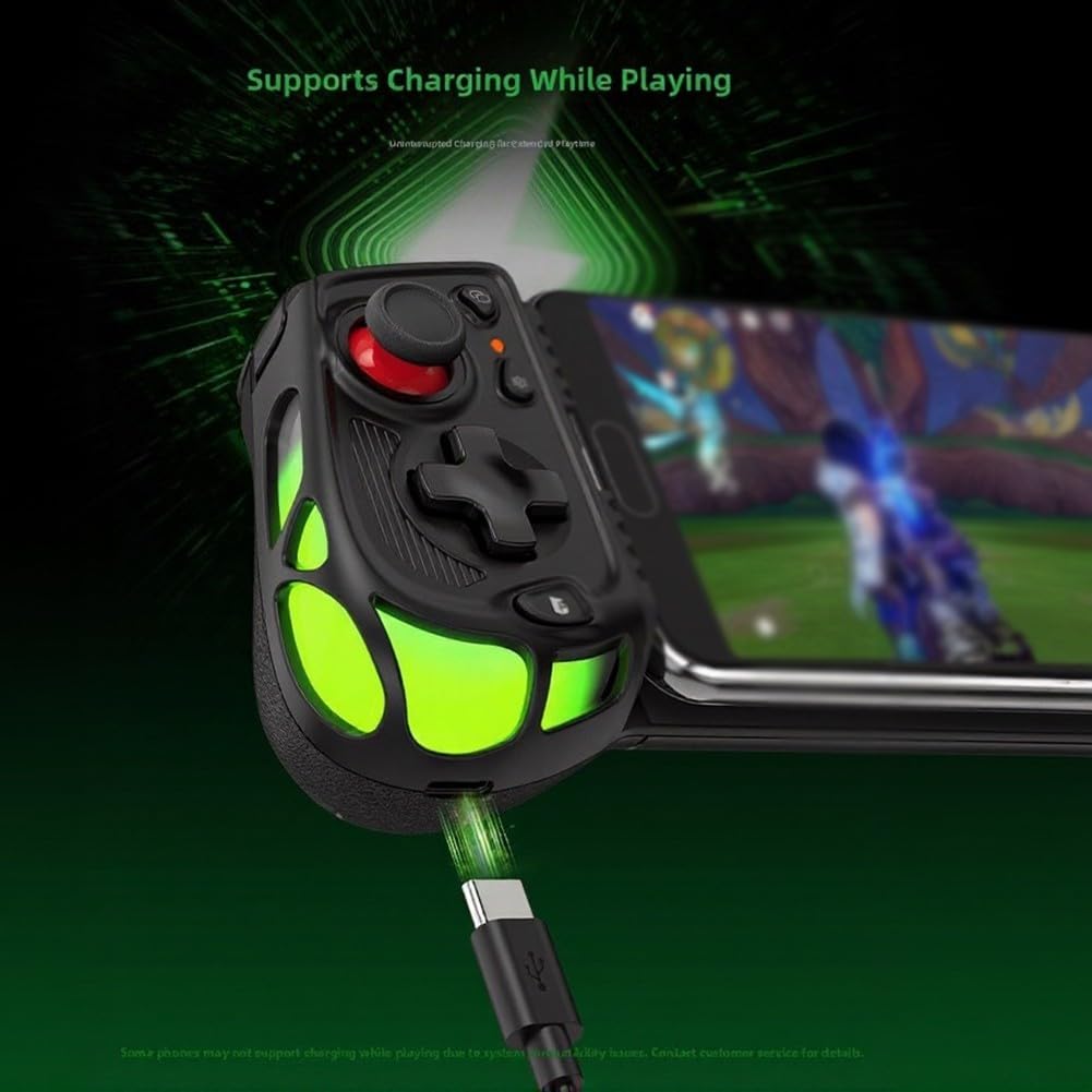 Joystick da gioco mobile compatibile con dispositivi Android e iOS, supporta il controllo reattivo del joystick Dual Hall e l'impugnatura ergonomica