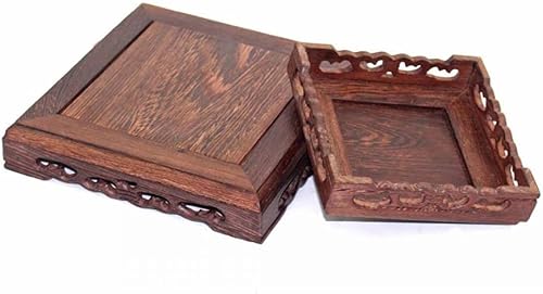 Miniatura 5 de GOLDY&WENDY Soporte de exhibición cuadrado chino ala de pollo madera tallada base arte decoraciones antiguas
