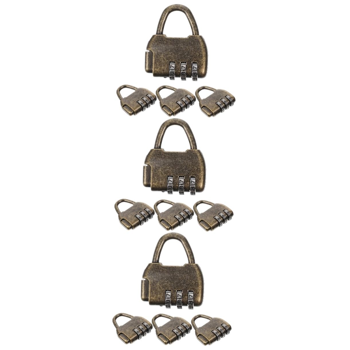 Didiseaon 3 Set Combinazione Retro Sicurezza Per Scatole E Valigie Design Antico E Pratico Per Regali E Uso 4 Pezzi * 3
