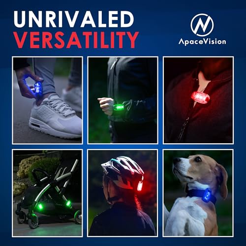 image for Apace Vision LED Safety Light (2 Pack) - Clip On Strobe/Running Lights