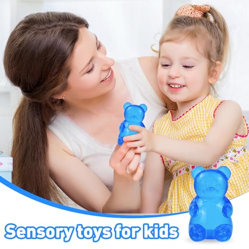 Gummy Bear Squishy, Stress Bear Taba Squishy, Taba Squishy Toys for Kids, Stress Balls Valentines Day Gifts Birthday Gifts Party Favors-Blue - Image 6