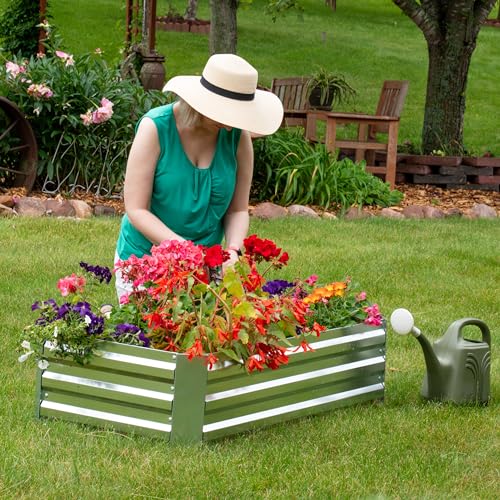 Sunnydaze NPH-588 4 X 2 Ft Galvanized Steel Rectangular Raised Garden Bed thumb #6