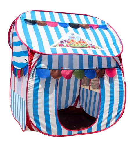 Image of Homecute Foldable Pop Up Hut Type Kids Toys Play Tent House for Boys and Girls (Medium Size Sky Blue-White)