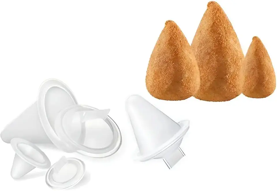 Molde de Coxinha Keita 3 Peças – Kit com Tamanhos P, M e G para Modelar Salgados com Precisão | Prático, Rápido e Ideal para Produção Caseira ou Profissional