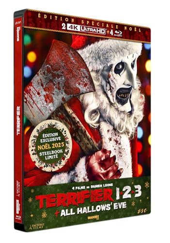 Terrifier 1-2-3 + All Hallow's Eve [Coffret édition collector spécial Noël - 4K Ultra HD + Blu-ray - Boîtier SteelBook]