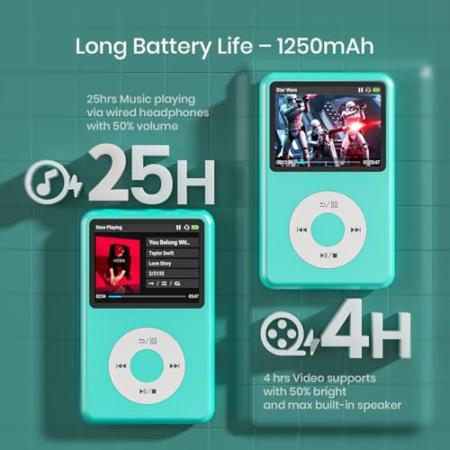 Image of MP3 Player with Bluetooth Y1 128GB Video EBOOK Green