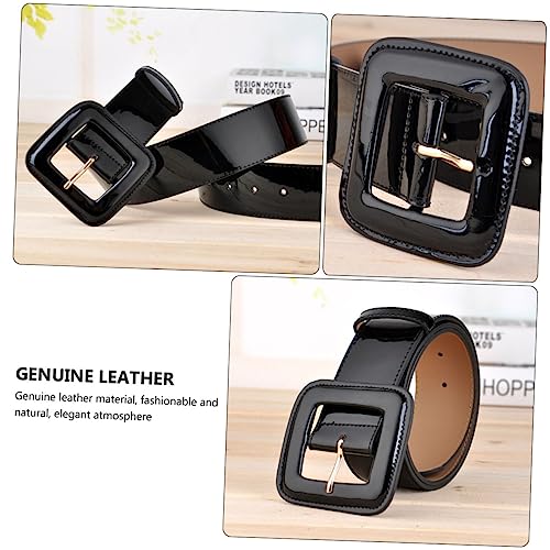 1pc Belt for Women Adjustable European Style Wide Patent Leather Waist Belt Durable Pu Real Leather for Dresses and Trousers Great Present Idea4