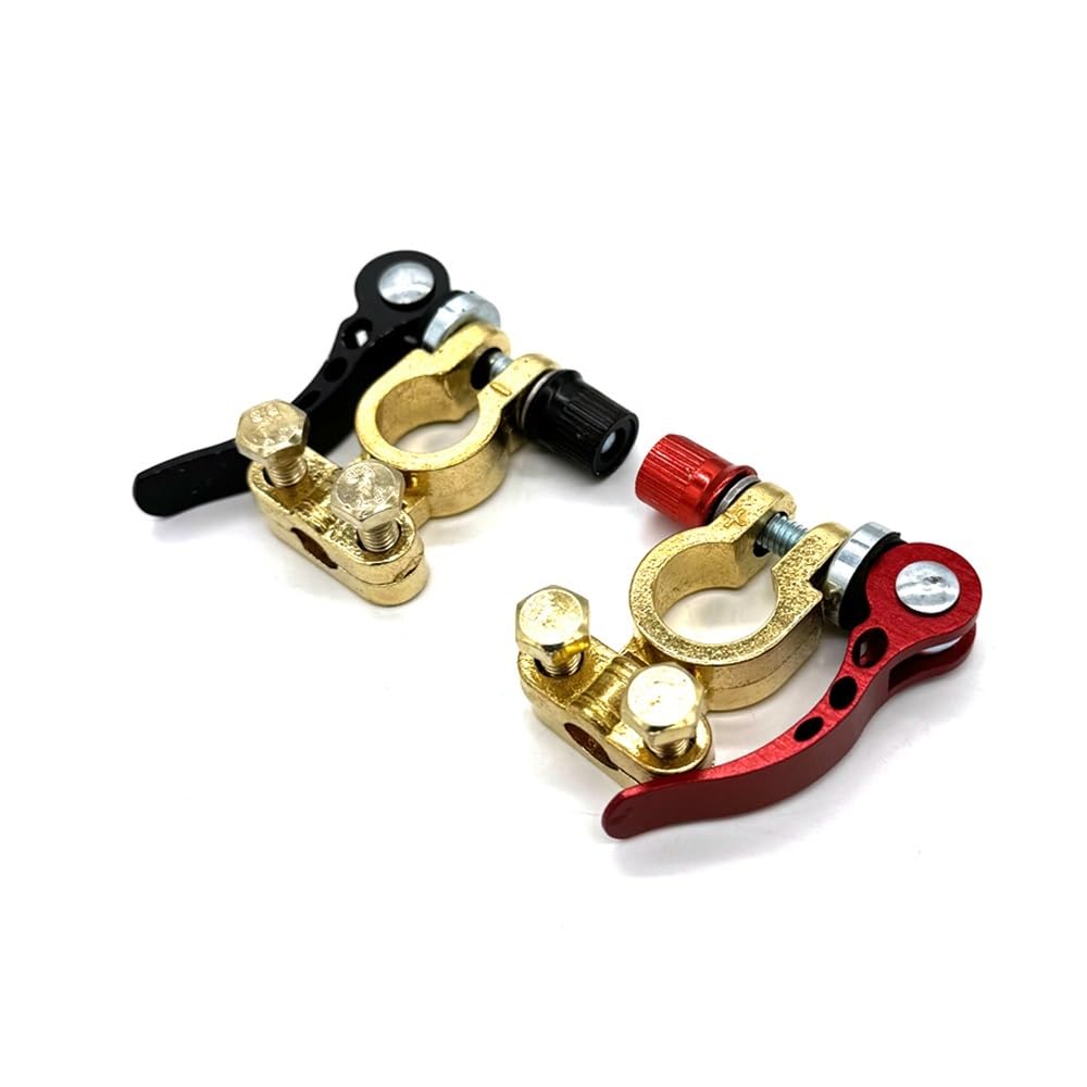 1 paio di morsetti for terminali della batteria for autoveicoli in ottone, connettori a sgancio rapido for auto, roulotte, barche e motociclette.