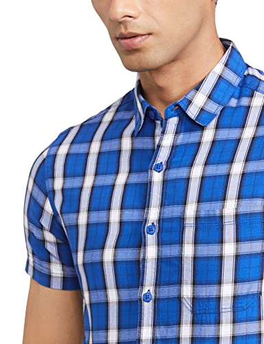 Image of Spykar Men's Checked Slim Fit Shirt