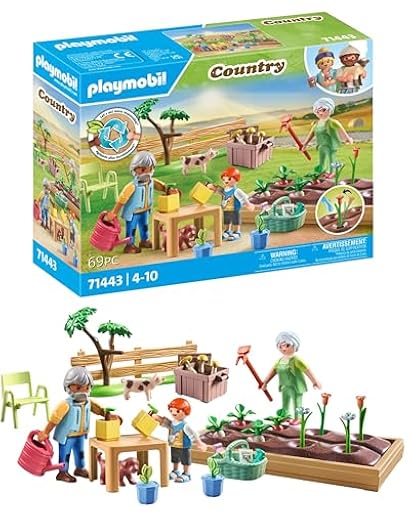 PLAYMOBIL Country 71443 Huerto con Abuelos, Incluyendo Parterre, regadera y Herramientas de jardinería, Juegos de rol imaginativos y Divertidos, Juguetes para niños a Partir de 4 años | Ya disponible en tu tienda friki favorita! En mundofriki.es!