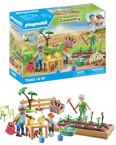 PLAYMOBIL Country 71443 Huerto con Abuelos, Incluyendo Parterre,