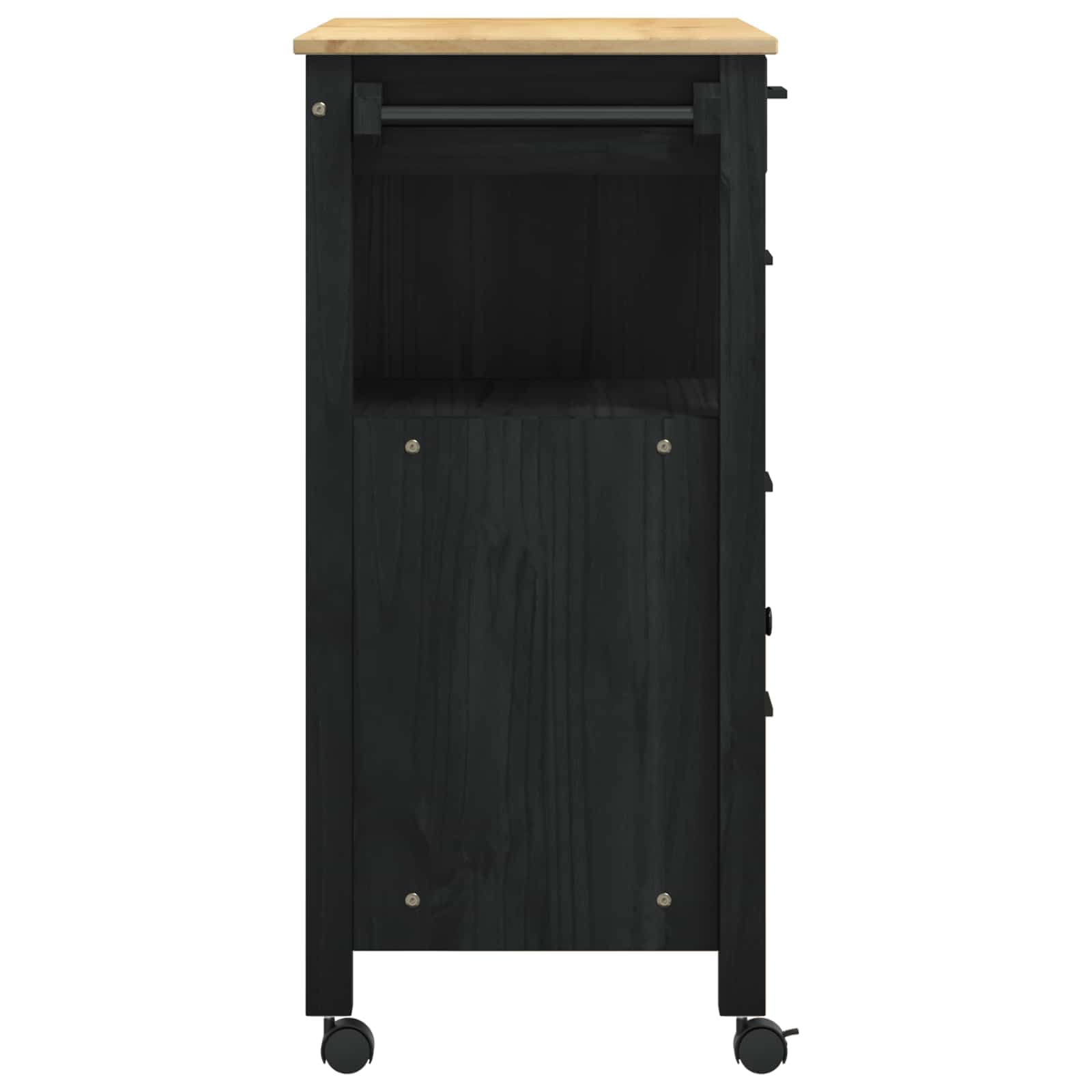 Monza - Carrello da cucina in legno massiccio di pino, 84 x 40 x
