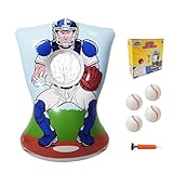 Inflatable Baseball Training Toss Game Inflatable Baseball Pitching Target for Kids, Double-Sided Outdoor & Indoor, Includes 4 Baseballs, Pump & Patch Kit Baseball Game Gifts for 36 Months+