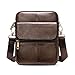 FANDARE Unisexe Sacs bandoulière Petit Sac d'épaule Besace Cuir Sacoche Messenger pour Homme Femme Sacs Portés épaule Briefcase Sac de Voyage Affaires Université École Crossbody Bag Marron foncé