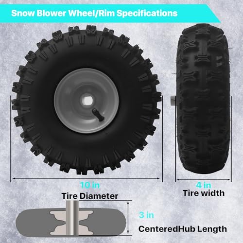 Snow Blower Tires For MTD 934-04282B,634-0232, 634-04282, 934-0232 Wheel Assembly, 4.10-4 Snowblower Tire, Replacement MTD Snow Blower Parts