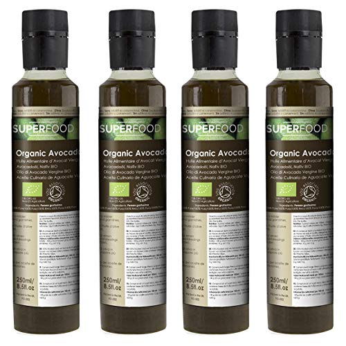Bio Avocadoöl, nativ – Speiseöl 1 Liter (4 x 250ml) kaltgerpesst