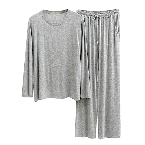 Ensemble de pyjama pour homme pyjama long pantalon vêtement de nuit léger été