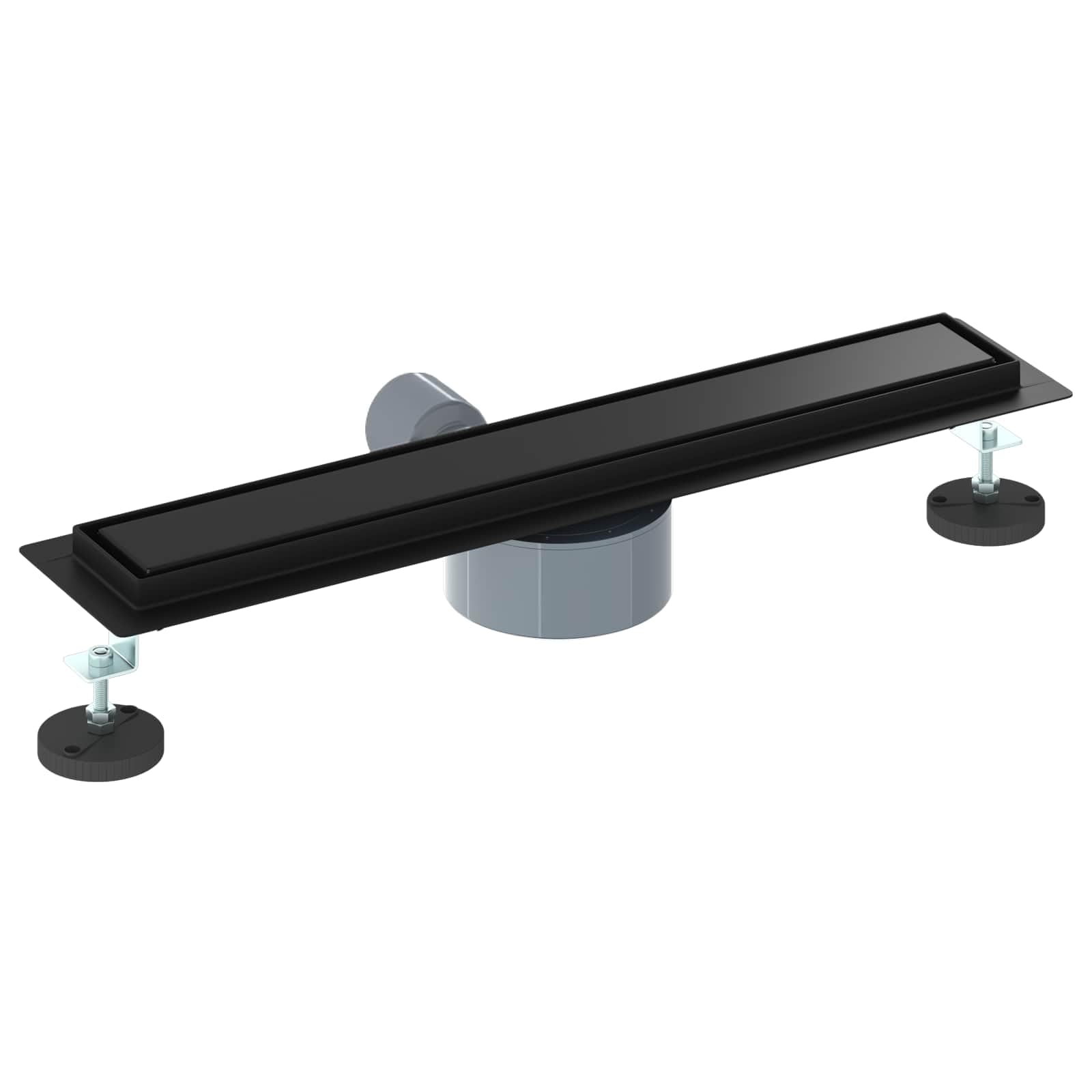 Desagüe de ducha 2 en 1 con sifón de 360°, negro, 60 cm, acero inoxidable 304, desagüe de desagüe con cierre de olor, para ducha, baño, cocina, sanitario, altura regulable 0 30 mm, apto para
