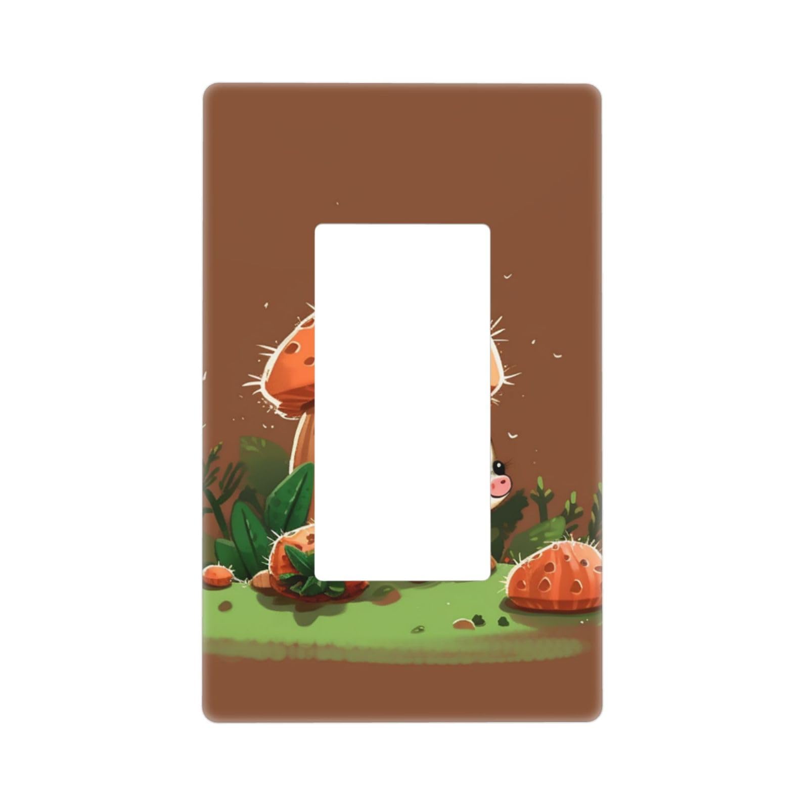 Hedgehog and mushroom Wall Plate Cover 1 Gang Light Switch Cover Decorative Single Duplex Wall Plates Standard Size Decorator Blank Electrical Switch Plate Cover for Electrical Outlets