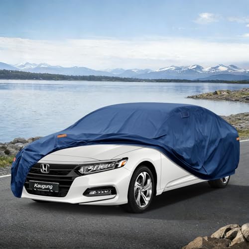 Image of Kaugung Custom Fit Car Cover for Honda Accord Sedan /Coupe (2001-2026), Heavy Duty Waterproof All Weather Outdoor Protection, Breathable Full Exterior Cover with Vent, Rain Sun Snow UV Proof