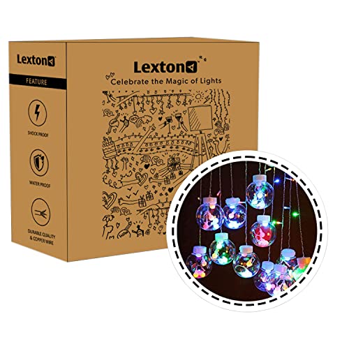 Image of Lexton Ball Curtain Light | 12 Balls | 6 Big Balls 6 Small Balls | 8 Flashing Modes | Multicolor | for Indoor & Outdoor Decorations