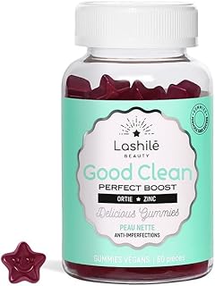 Lashilé Beauty - Complément Alimentaire Anti-Acné - Peau Nette & Anti-Imperfections - Régule le Sébum & Purifie - Good Clean Vitamines - Made in France- Bardane Ortie Zinc - Cure 1 Mois 60 Gummies