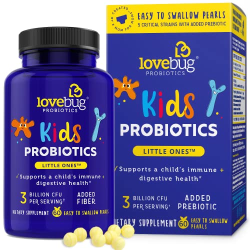 Lovebug Probiotic for Kids | Multi-Strain 3 Billion CFU | Constipation & Stomach Discomfort | Sugar Free | Ages 6+
