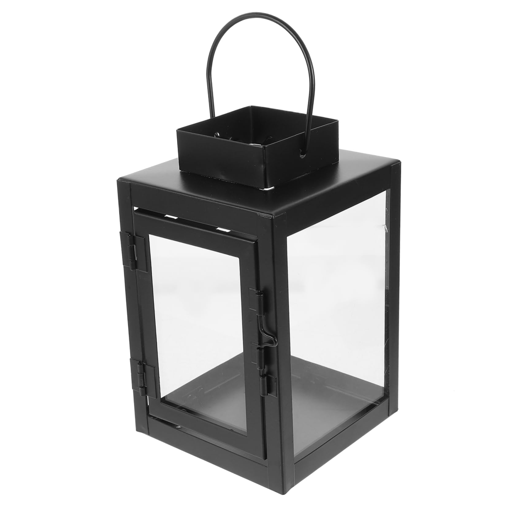 HOLIDYOYO Simple Metal Candle Holder Decorative Lanterns Hurricanes Candle Lantern Garden Hanging Metal Candle Lantern Iron Black Candle Lantern Aromatherapy Wedding Windproof