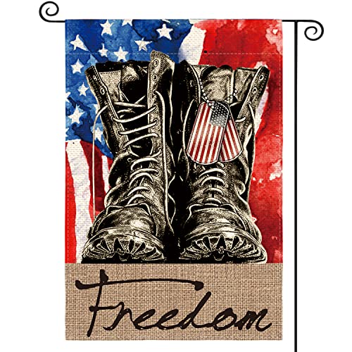 AVOIN-colorlife-Freedom-Boots-Garden-Flag-12x18-Inch-Double-Sided-Patriotic-4th-of-July-Independence-Memorial-Day-Veteran-Soldier-Yard-Outdoor-Decoration AVOIN colorlife Freedom Boots Garden Flag 12×18 Inch Double Sided Patriotic 4th of July Independence Memorial Day Veteran Soldier Yard Outdoor Decoration