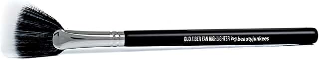 Fan Highlighter Makeup Brush – Beauty Junkees Duo Fiber Face Make Up Brushes, Cheekbone Define Highlighting with Powder, C...