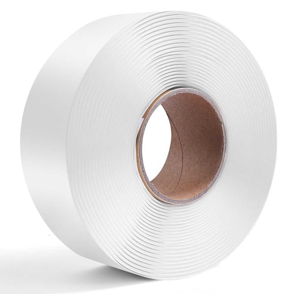 flintronic Taśma butylowa, 10 m samoprzylepna taśma uszczelniająca, 2 mm x 50 mm biała wodoodporna taśma uszczelniająca, wzmocniona taśma samoprzylepna, taśma klejąca do okien i łodzi uszczelniających
