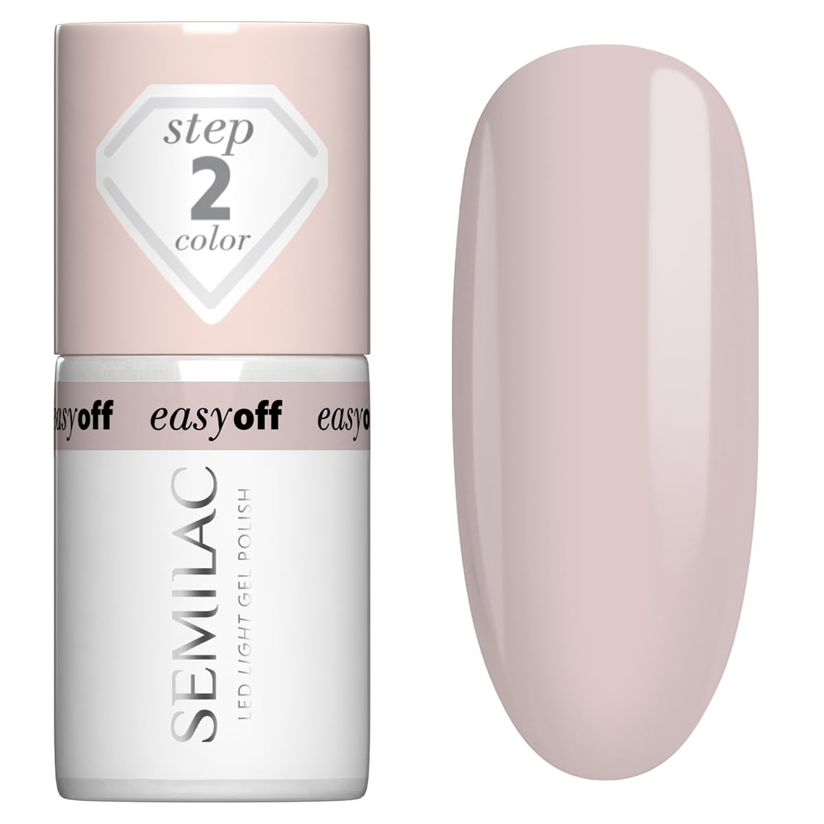 Semilac Easy Off LED Light L12 Nail Polish Almond Milk 7 ml