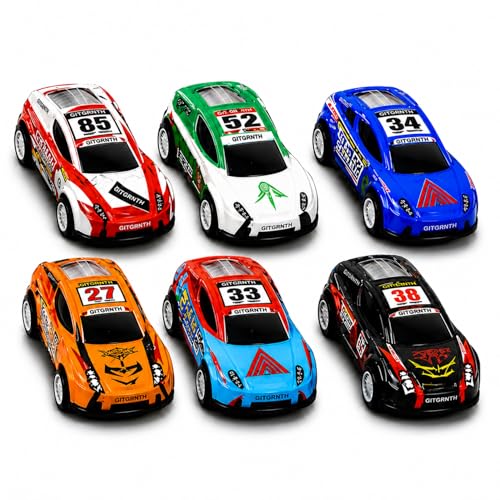 Image of GITGRNTH 6 Pic Mini Die Cast Pull Back Cars, Metal Racing Car Toys for Kids, Friction Powered Vehicle Set for Boys and Girls Age 3+ Birthday Gifts, Return Gifts and Party Favors for Boys & Girls