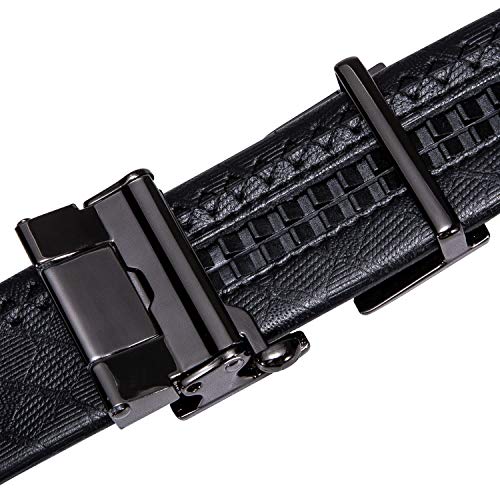 Dubulle Men Designer Belt Batman Belt Genuine leather Black Fashion Adjustable Sliding Automatic Buckle for Casual Party Gift4
