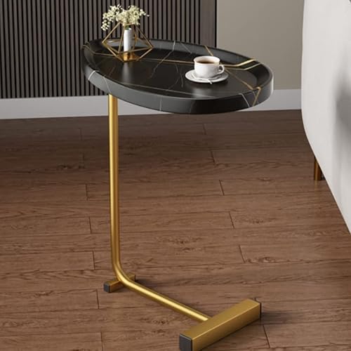 ZCMEB - Mesa auxiliar para sofá mesa esquinera de almacenamiento con losa de roca mesita de noche mesa de centro pequeña color D tamaño 118 x 142 x
