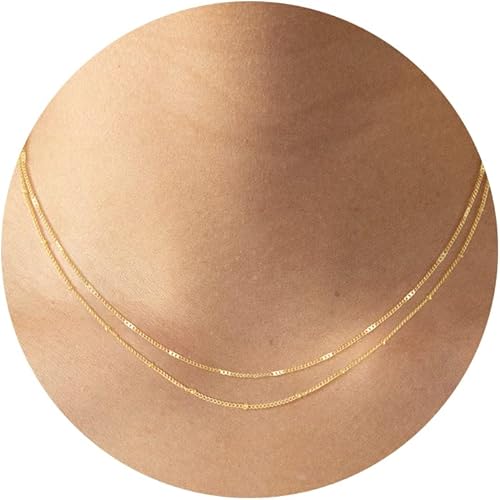 CHESKY Collar con dije de satélite de moda para mujer, chapado en oro de 14 quilateschapado en plata, gargantilla delicada, collares de cuentas