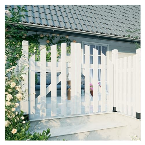 Robustes Gartentor für den Außenbereich, Anti-Durchhängen, Schwingtür für den Eingang, einfach zu installieren, 70 x 120 cm, Weiß