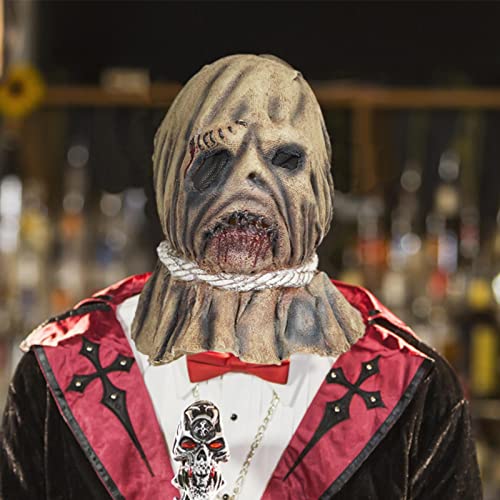 5 Pcs Cabeças de espantalho decorativas de Halloween - Scarecrow Scarecrow Full Head Latex Face Cove