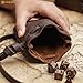 Mythrojan Leather Pouch Drawstring Storage Bag Medieval Belt Bag Renaissance Costume Accessories LARP Waist Bag Cosplay Coin Purse Antique Vintage Pouch (Brown)