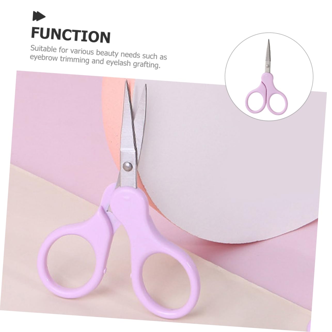 FOYTOKI Eyebrow Scissors Mini Beauty Scissors Stainless Steel Brow Trimmer Nose Hair Shears