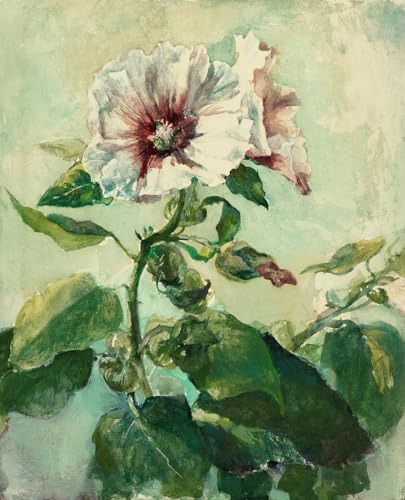Pinturas murales retro de John La Farge con estudio de malvarrosas rosas de 60x90cm