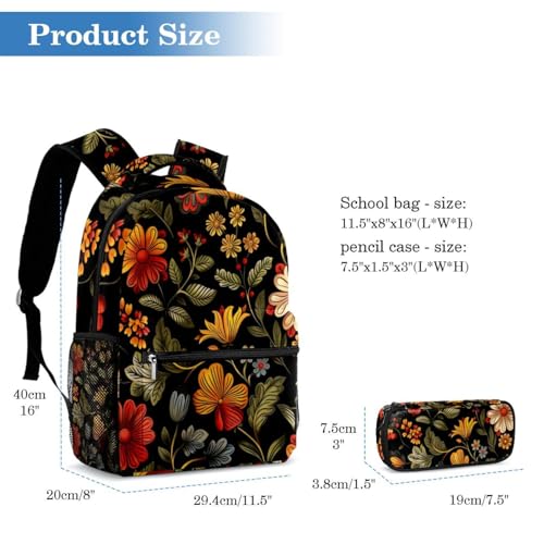 Sac de voyage indispensable et cartable à fleurs multicolore - 2