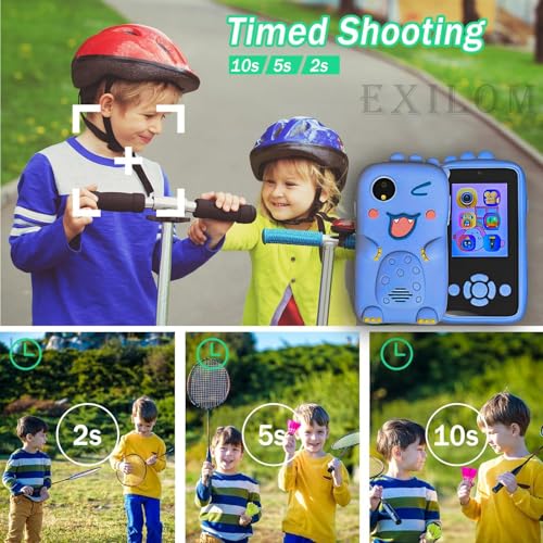 Image of Kids Smart Phone for Girls - Birthday Gifts for Kids Age 3-10 Toys Cell Phone, 2.8 inch Touchscreen with Dual Camera Selfie Phone - Toddler Learning Play Toy (Blue Dinosour)